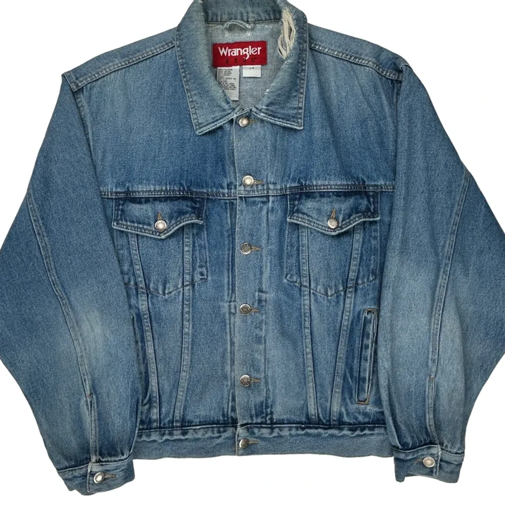 Wrangler Denim Jacket - Large Blue Cotton - Image 5