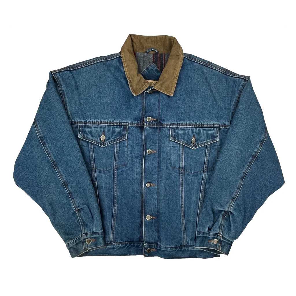 Wrangler Denim Jacket - Large Blue Cotton