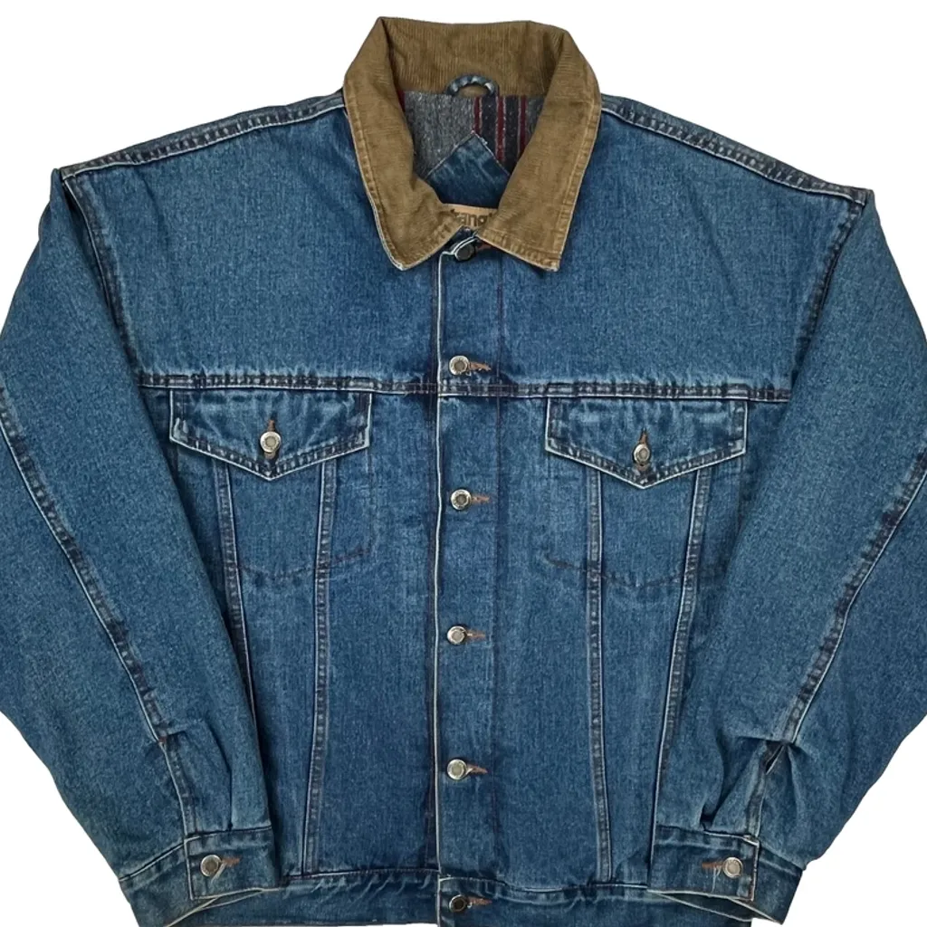 Wrangler Denim Jacket - Large Blue Cotton - Image 4