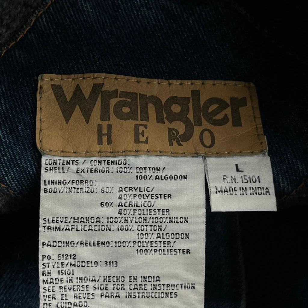 Wrangler Denim Jacket - Large Blue Cotton - Image 3