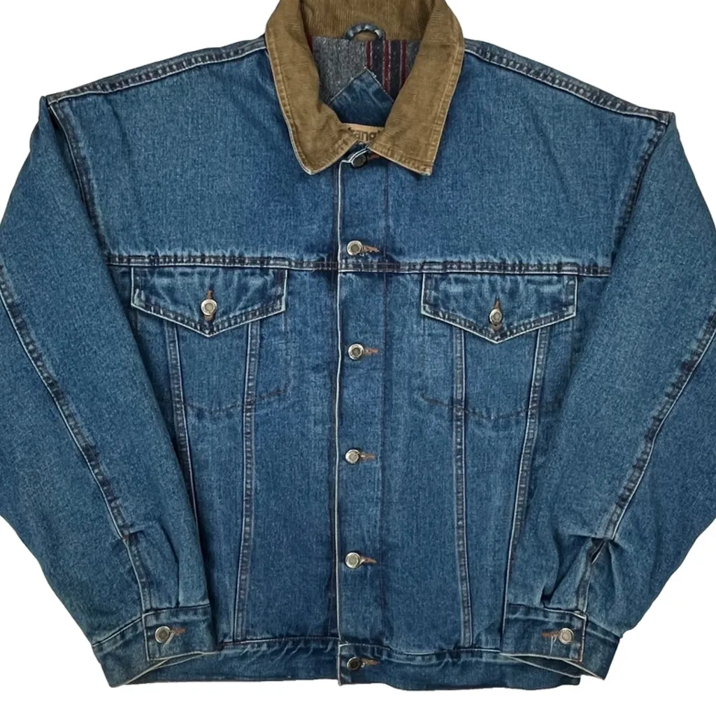 Wrangler Denim Jacket - Large Blue Cotton - Image 4