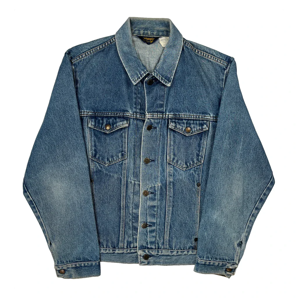 Wrangler Denim Jacket - Large Blue Cotton
