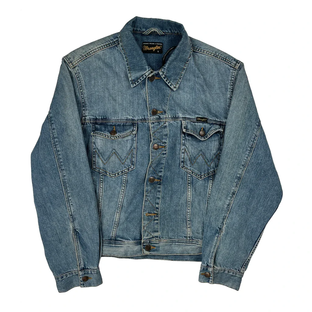 Wrangler Denim Jacket - Large Blue Denim