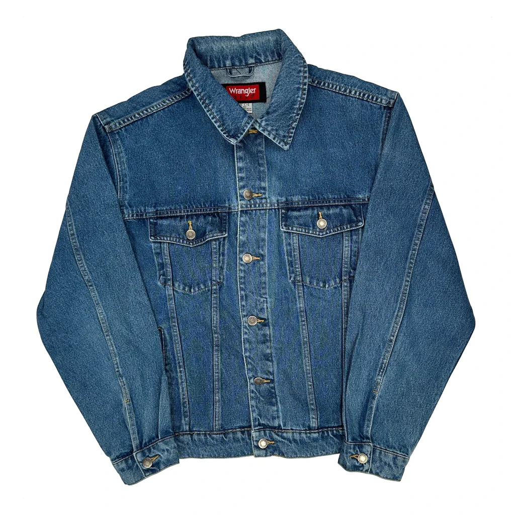 Wrangler Denim Jacket - Large Blue Denim