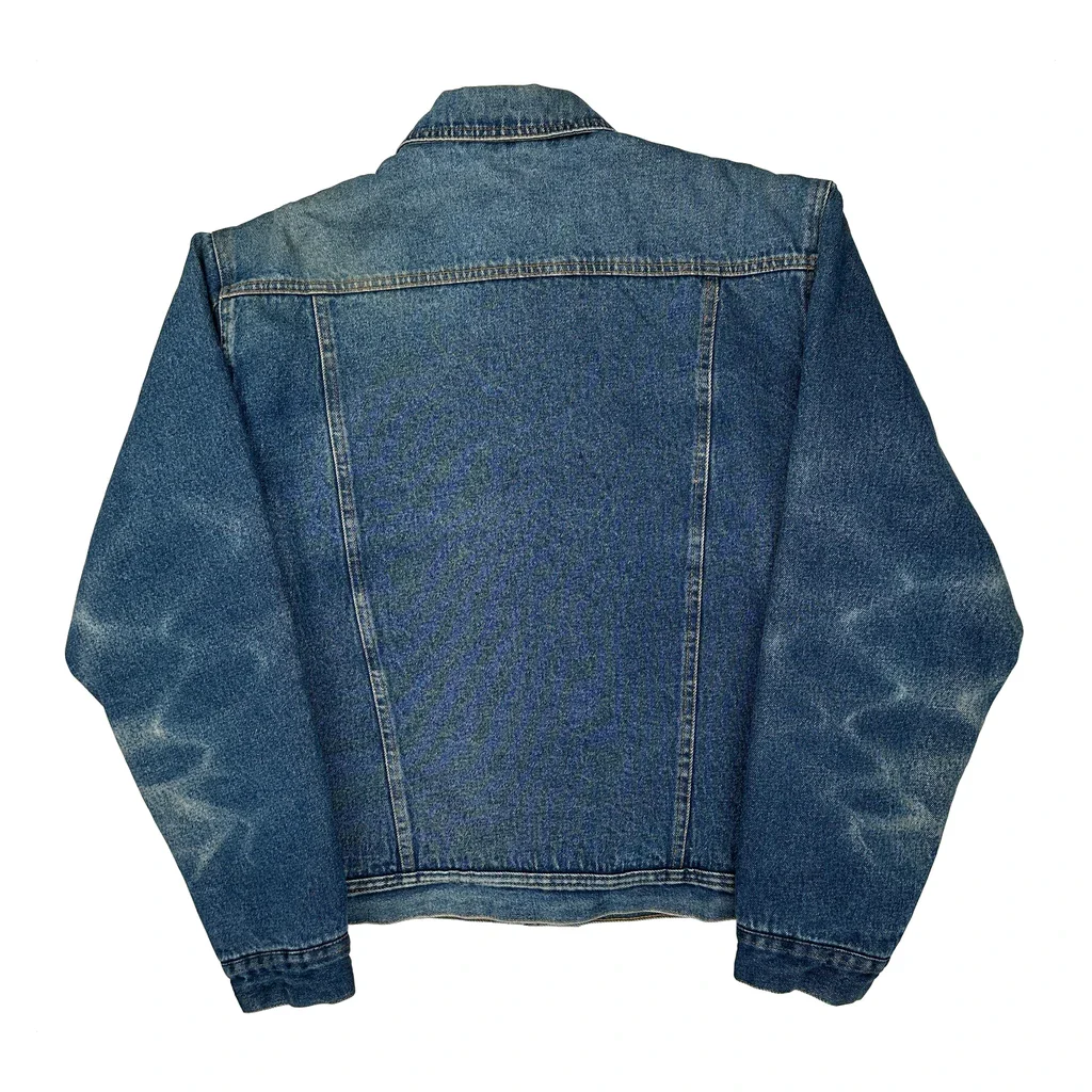 Wrangler Sherpa Lined Denim Jacket - Medium Blue Cotton - Image 2