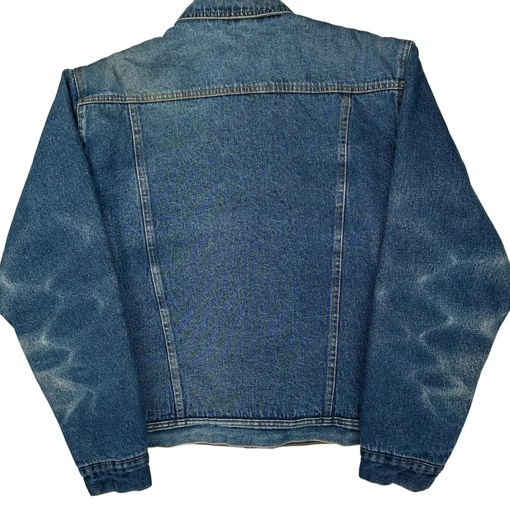 Wrangler Sherpa Lined Denim Jacket - Medium Blue Cotton - Image 7