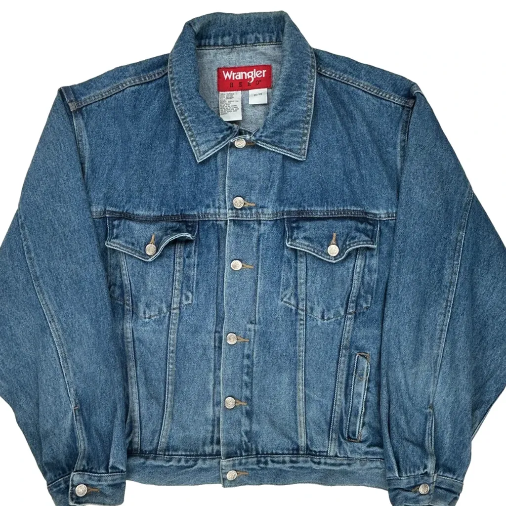 Wrangler Denim Jacket - XL Blue Cotton - Image 4