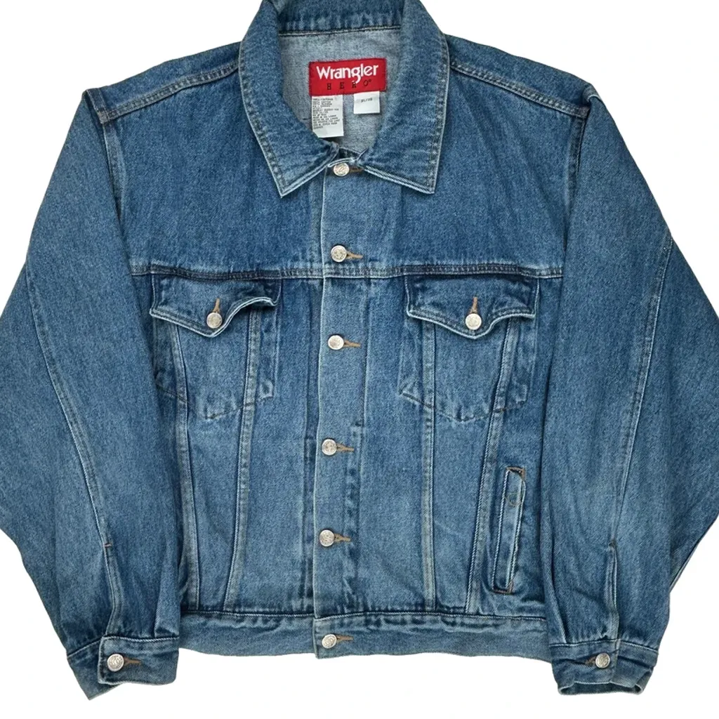 Wrangler Denim Jacket - XL Blue Cotton - Image 5
