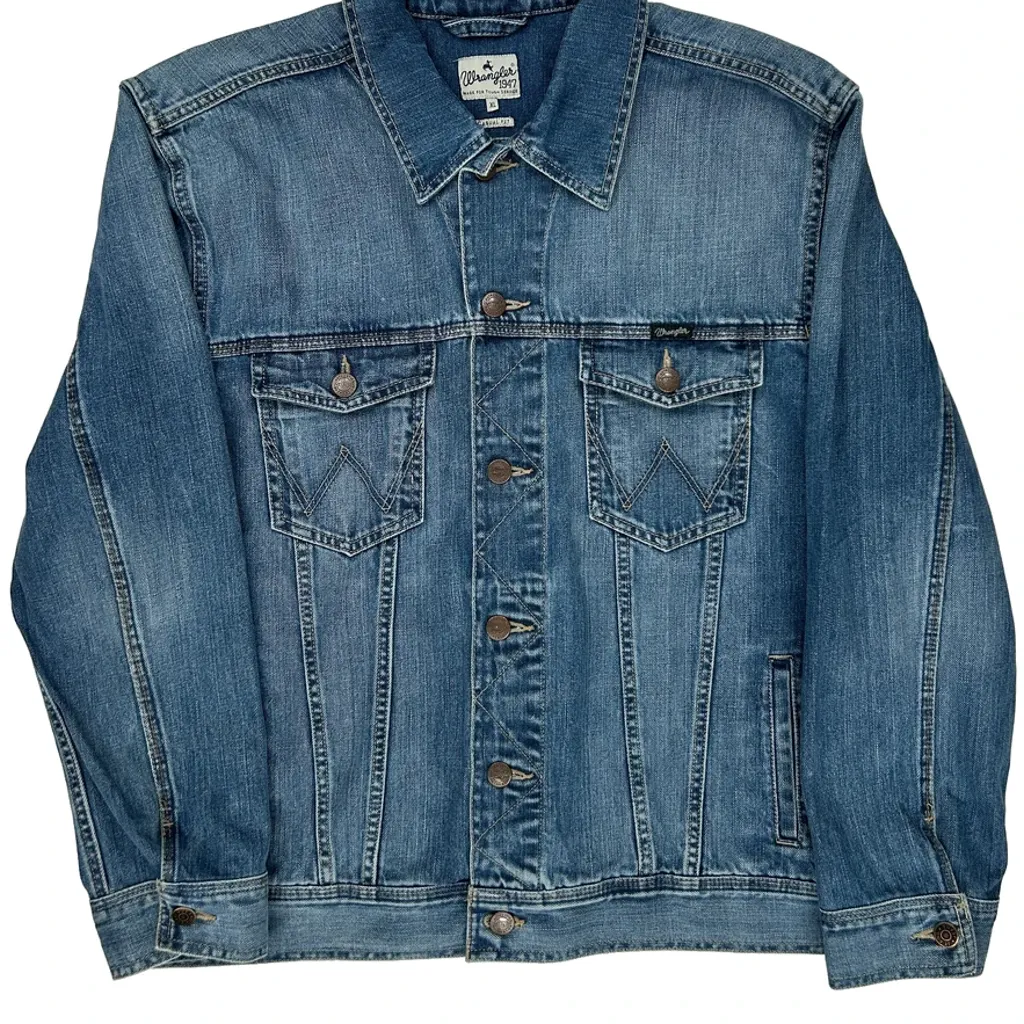Wrangler Denim Jacket - XL Blue Denim - Image 4