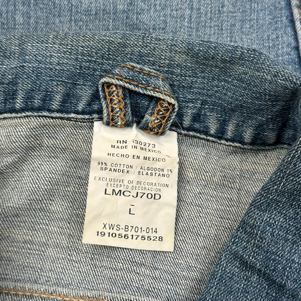 Wrangler Denim Jacket - Large Blue Cotton - Image 3