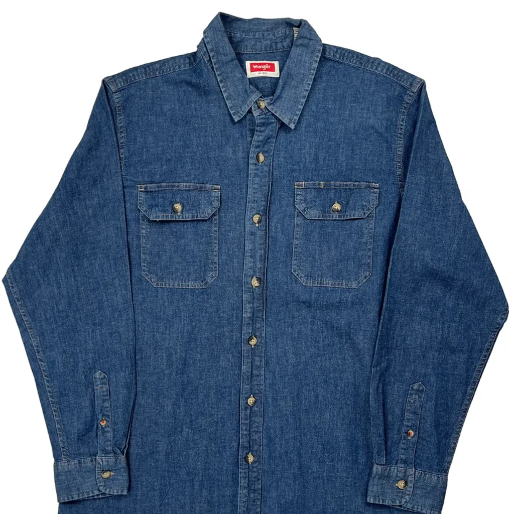 Wrangler Denim Shirt - Large Blue Denim - Image 5
