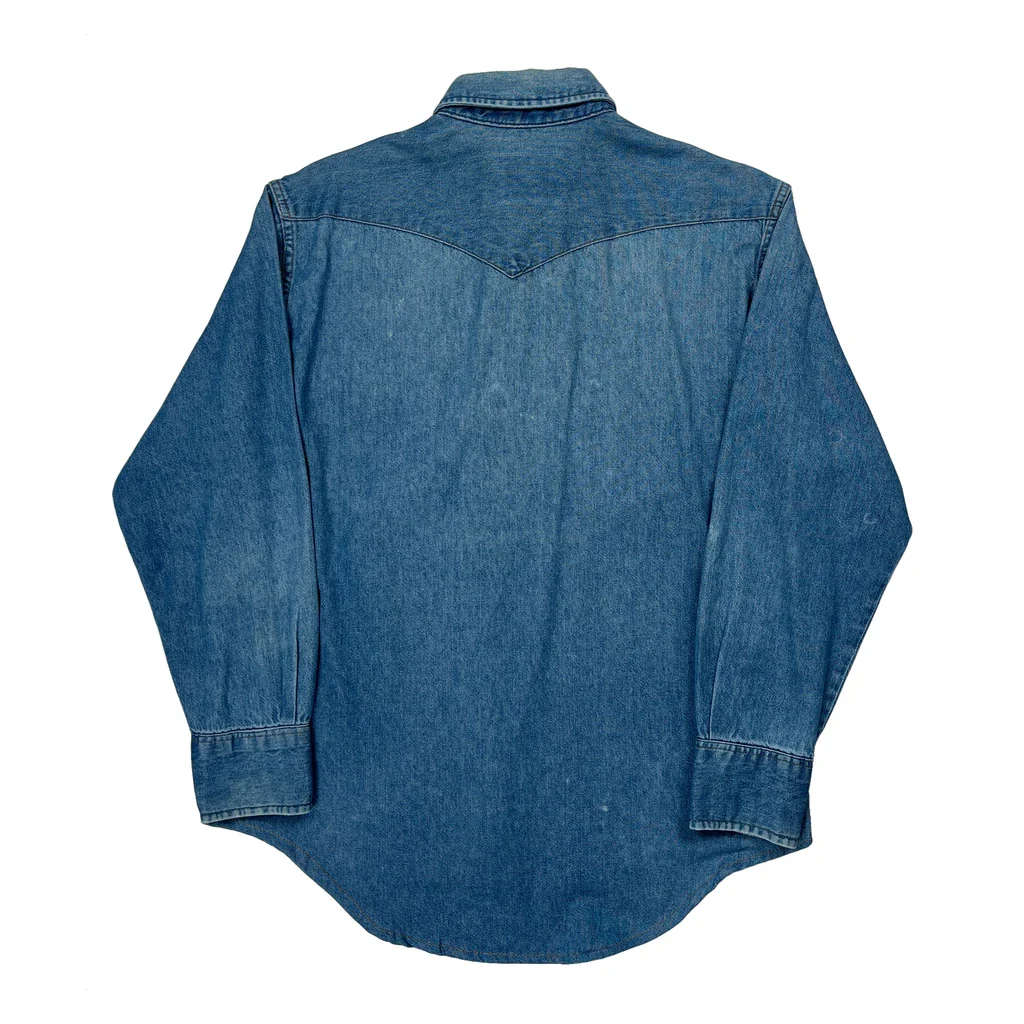 Wrangler Denim Shirt - Large Blue Denim - Image 2