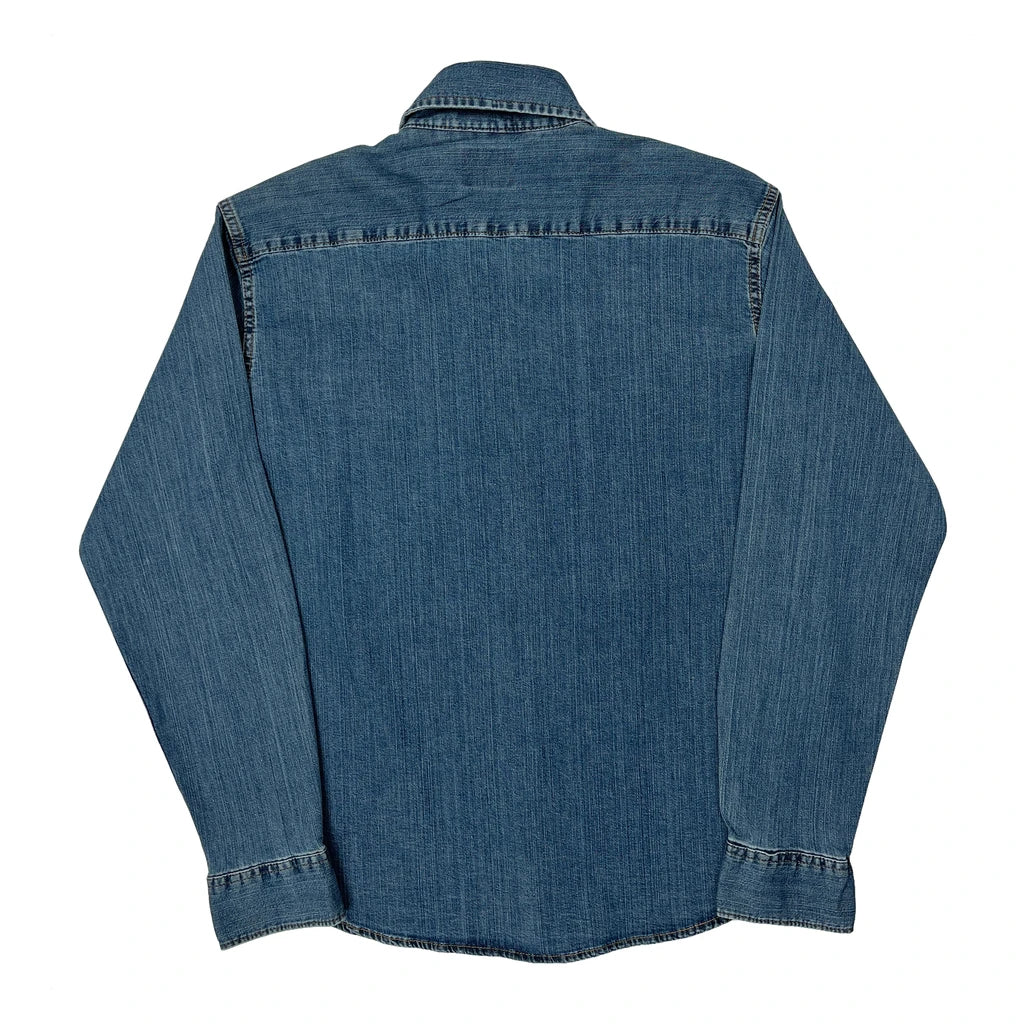 Wrangler Denim Shirt - Large Blue Cotton - Image 2