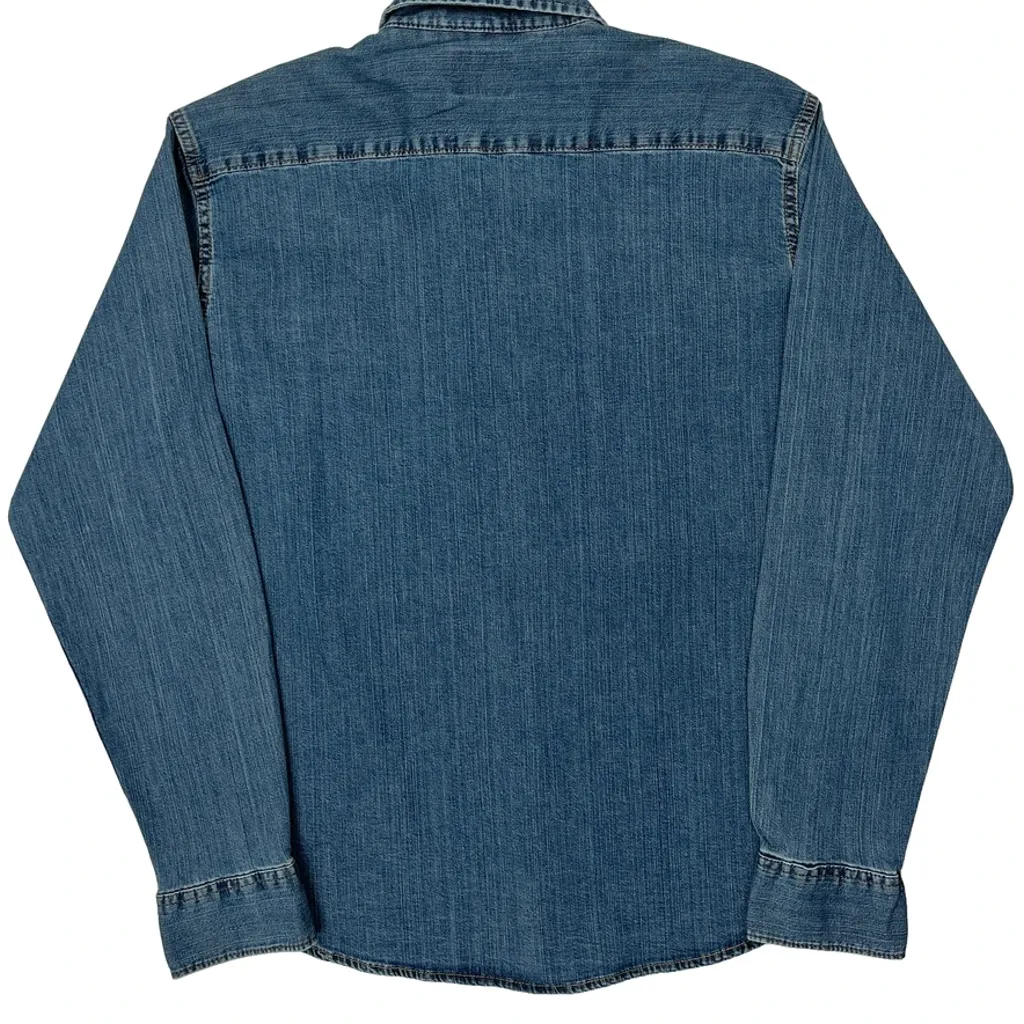 Wrangler Denim Shirt - Large Blue Cotton - Image 7
