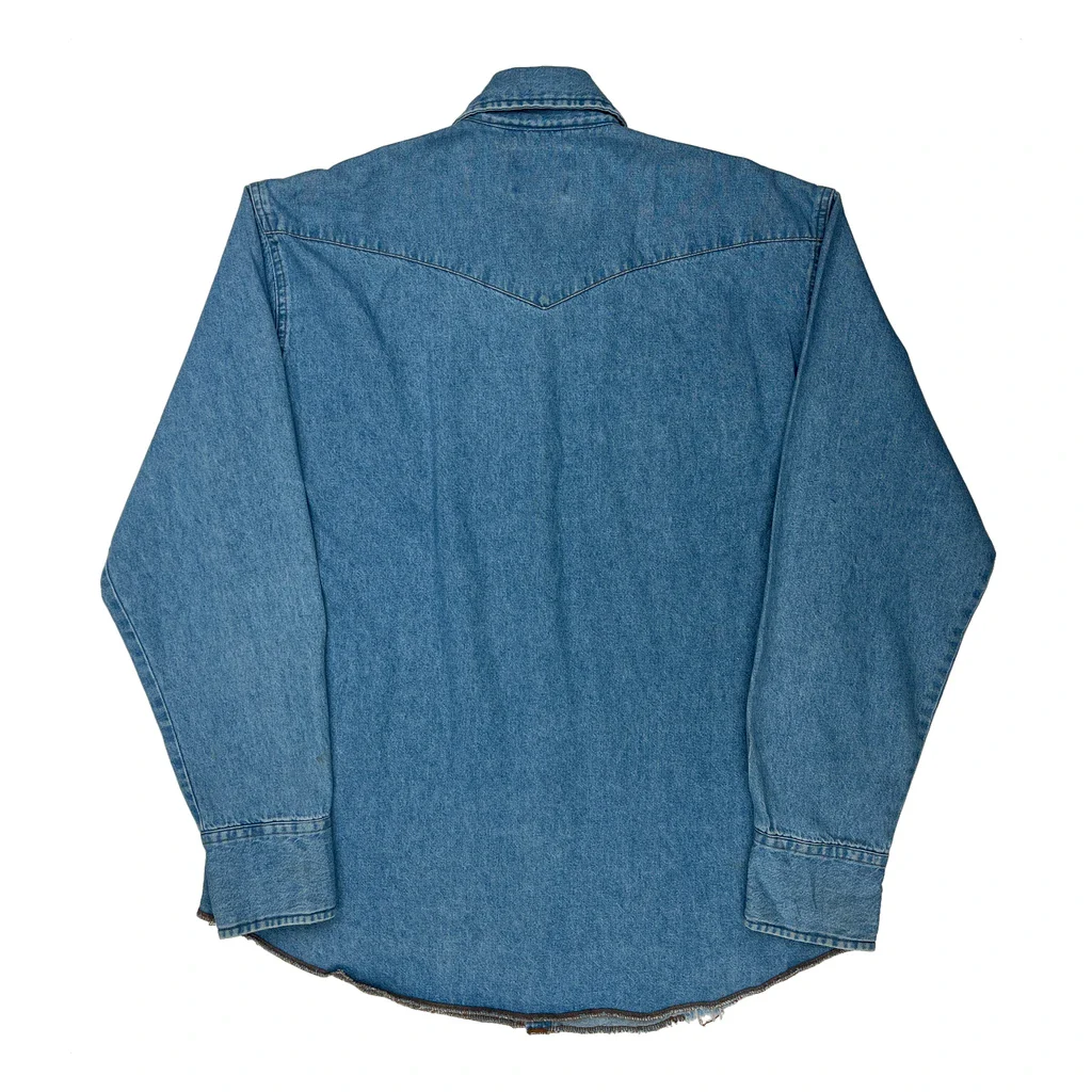 Wrangler Denim Shirt - Large Blue Cotton - Image 2
