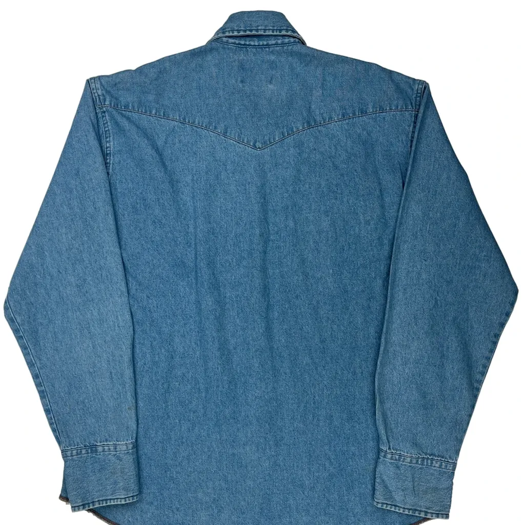 Wrangler Denim Shirt - Large Blue Cotton - Image 6