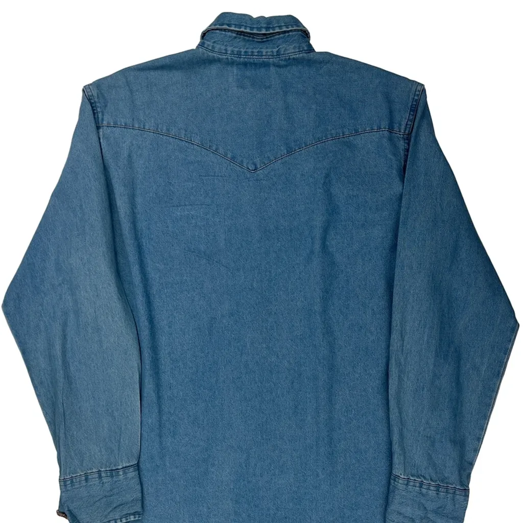Wrangler Denim Shirt - Large Blue Denim - Image 6