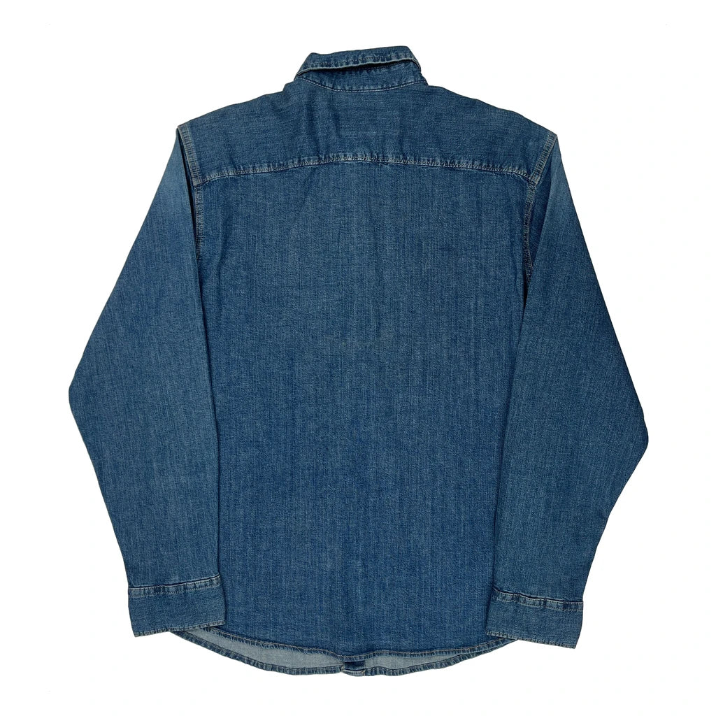 Wrangler Denim Shirt - Large Blue Denim - Image 2