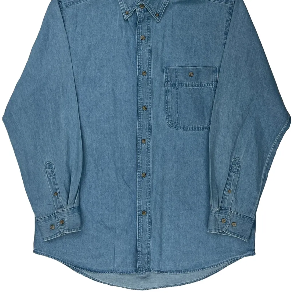Wrangler Denim Shirt - Large Blue Cotton - Image 5
