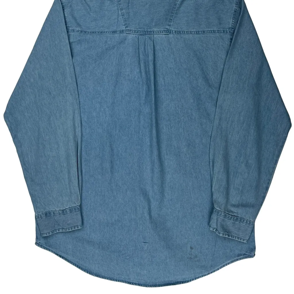 Wrangler Denim Shirt - Large Blue Cotton - Image 7