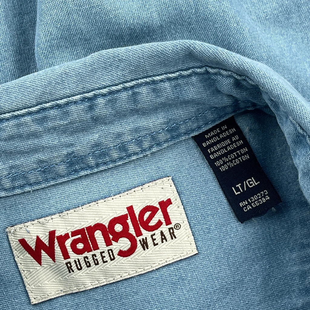 Wrangler Denim Shirt - Large Blue Cotton - Image 3