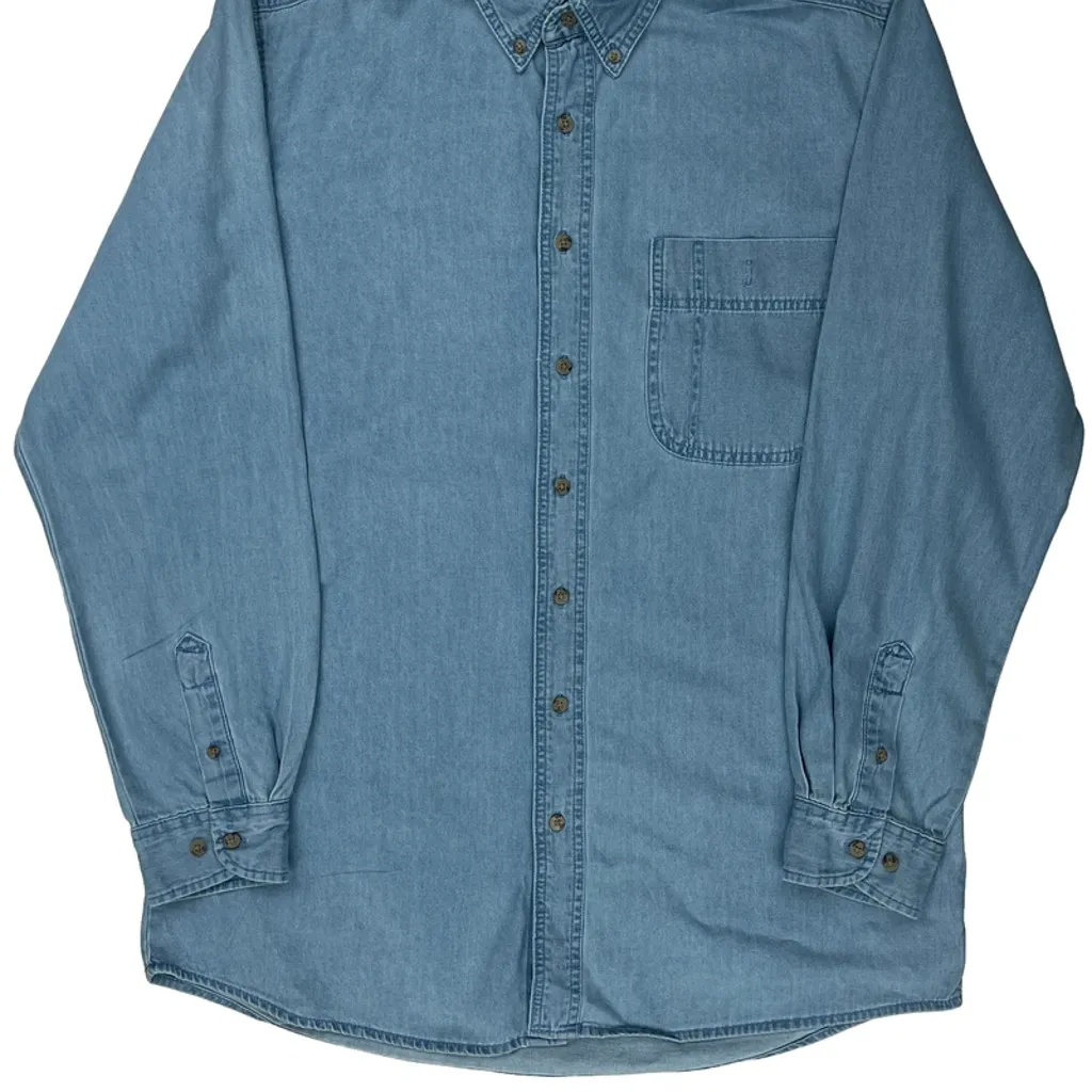 Wrangler Denim Shirt - Large Blue Cotton - Image 5
