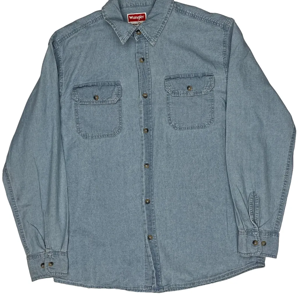 Wrangler Denim Shirt - Medium Blue Cotton - Image 6