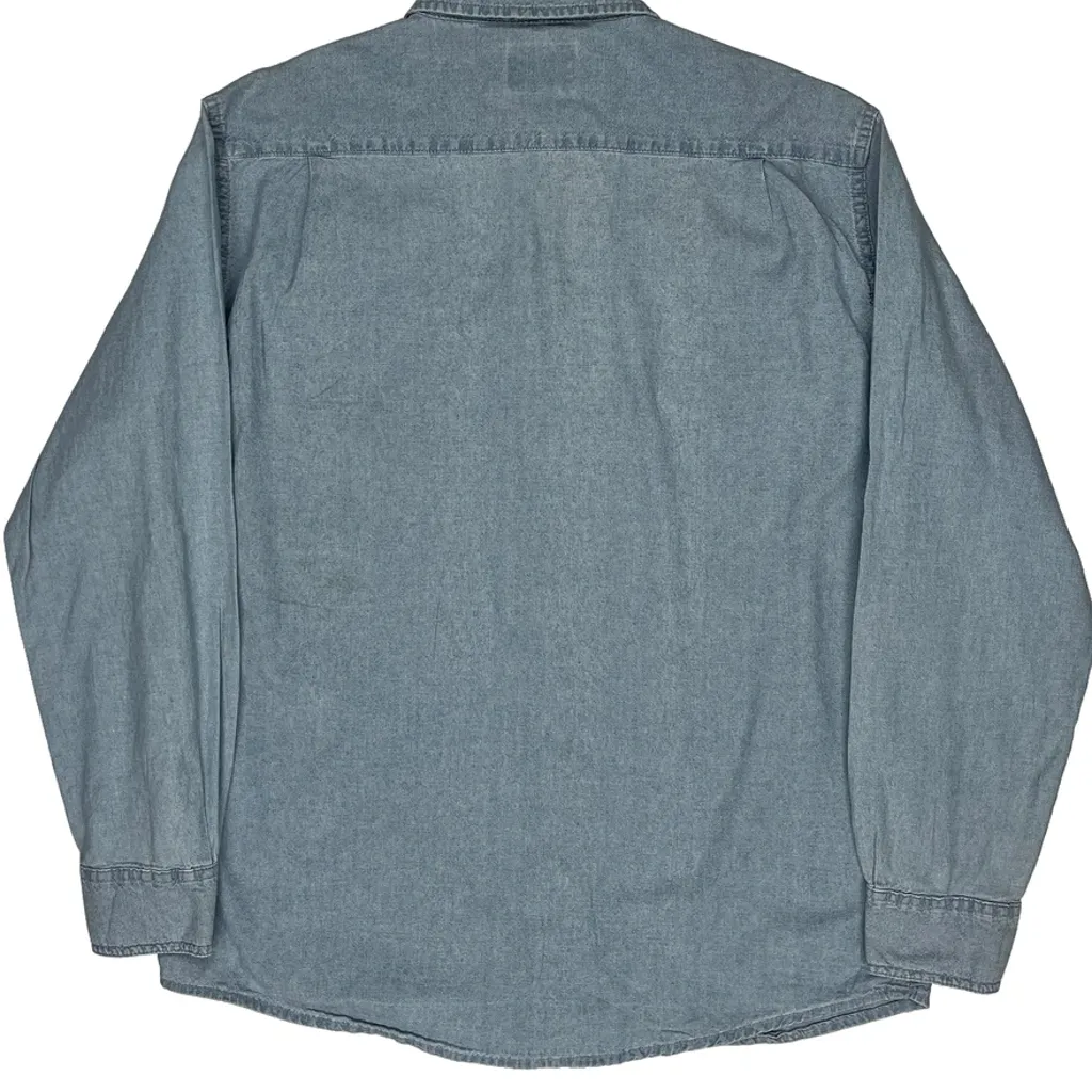 Wrangler Denim Shirt - Medium Blue Cotton - Image 7