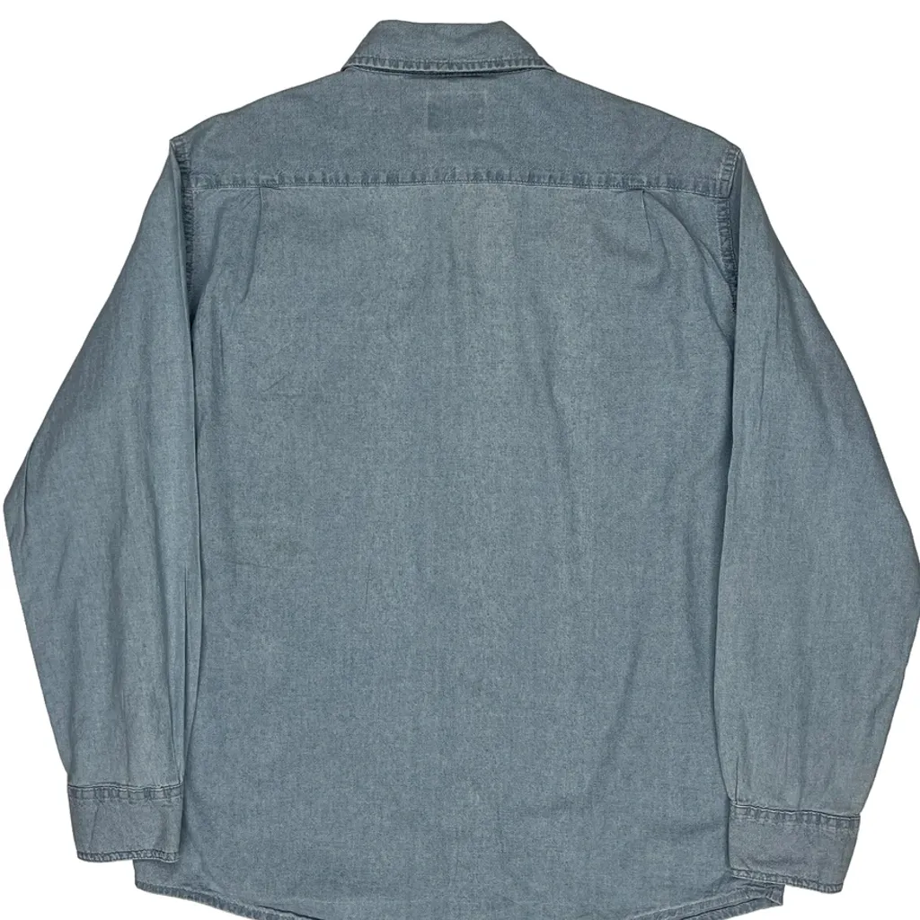 Wrangler Denim Shirt - Medium Blue Cotton - Image 8