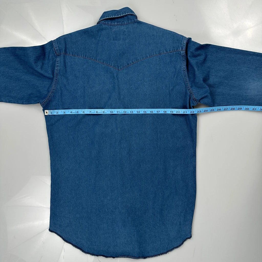 Wrangler Denim Shirt - Medium Blue Denim - Image 3