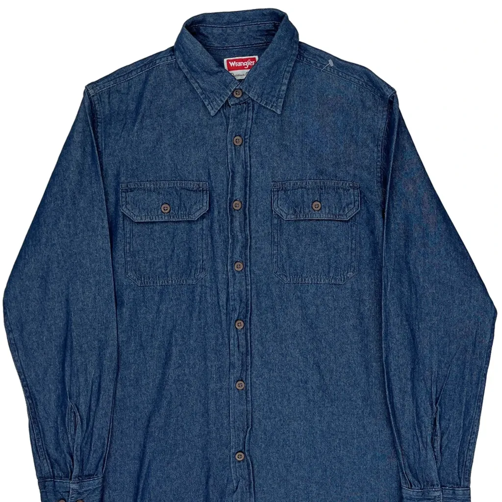 Wrangler Denim Shirt - Small Blue Cotton - Image 5