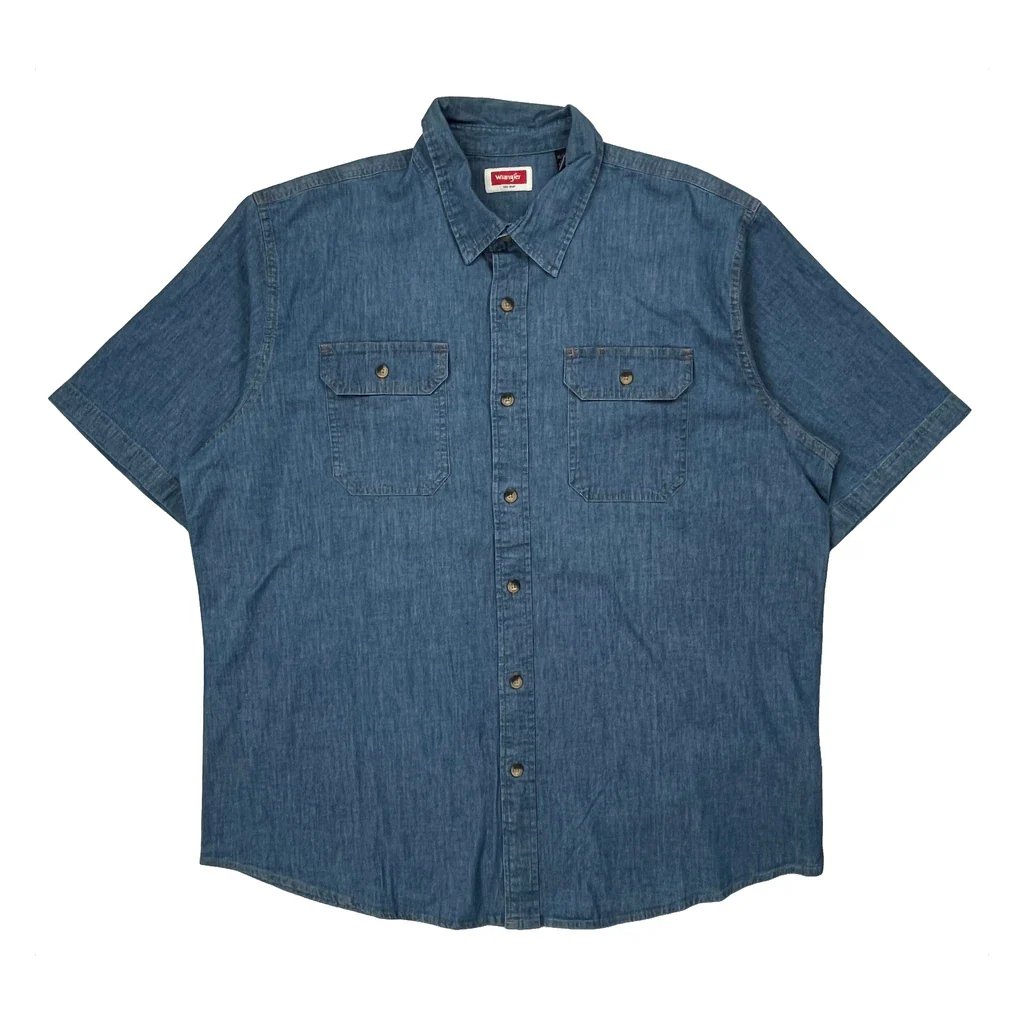 Wrangler Denim Shirt - XL Blue Cotton