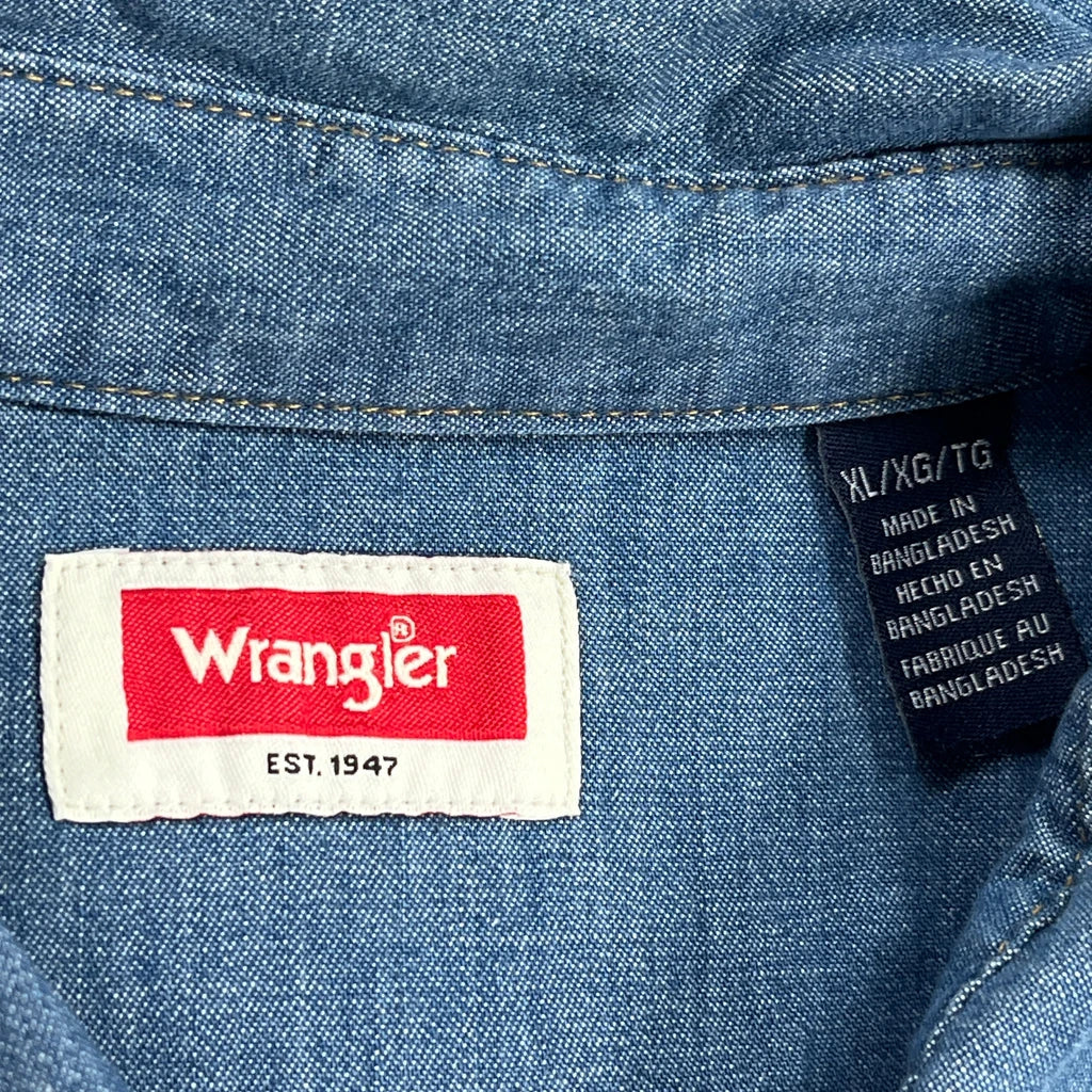 Wrangler Denim Shirt - XL Blue Cotton - Image 3