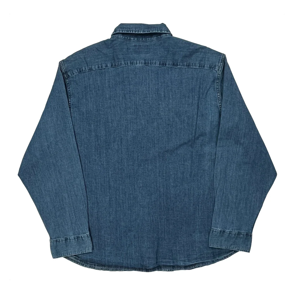 Wrangler Denim Shirt - XL Blue Denim - Image 2