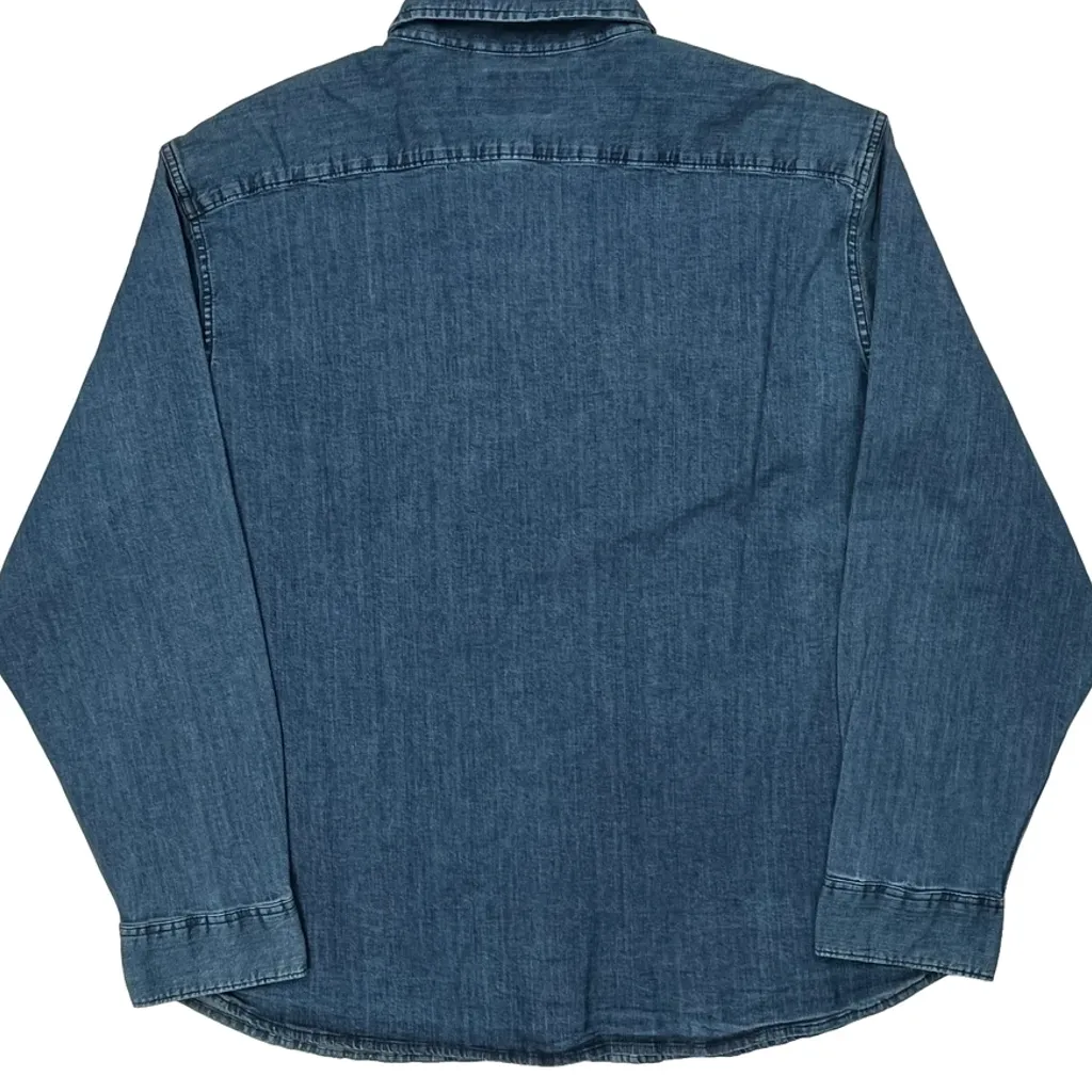 Wrangler Denim Shirt - XL Blue Denim - Image 8