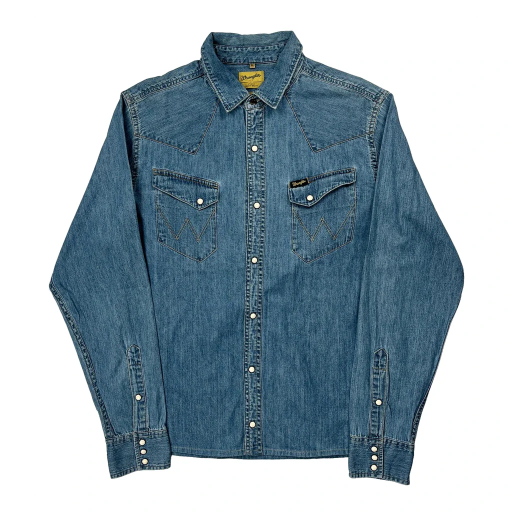 Wrangler Slim Fit Denim Shirt - XL Blue Denim