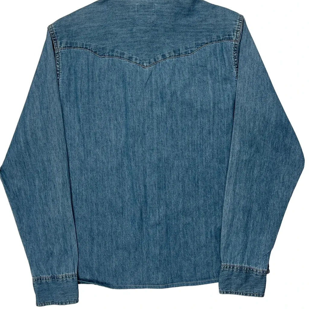 Wrangler Slim Fit Denim Shirt - XL Blue Denim - Image 6