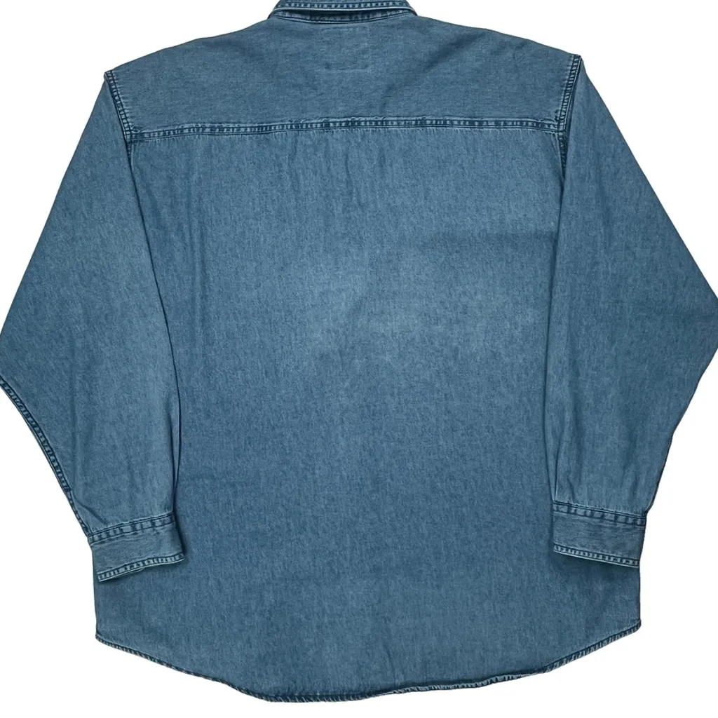 Wrangler Denim Shirt - XL Blue Cotton - Image 6
