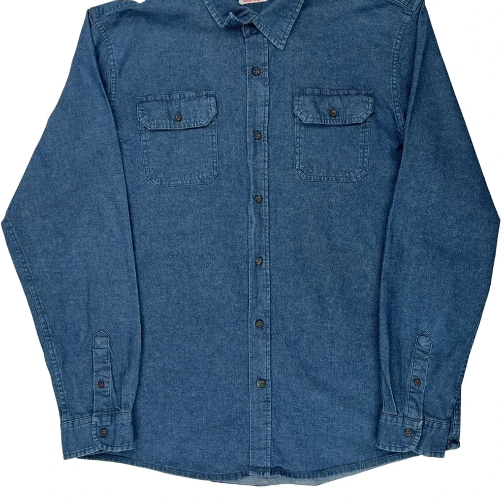 Wrangler Denim Shirt - XL Blue Cotton - Image 4