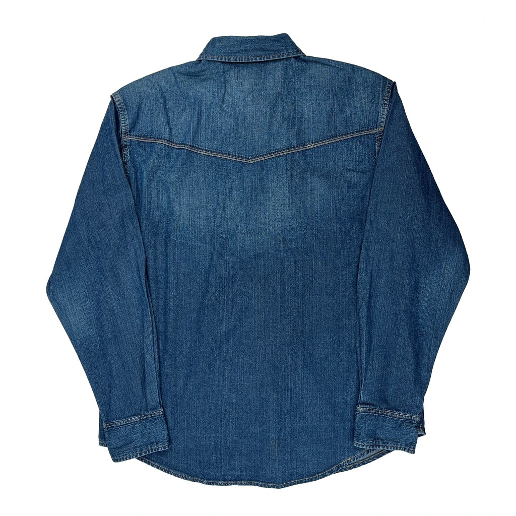 Wrangler Denim Shirt - XL Blue Denim - Image 2