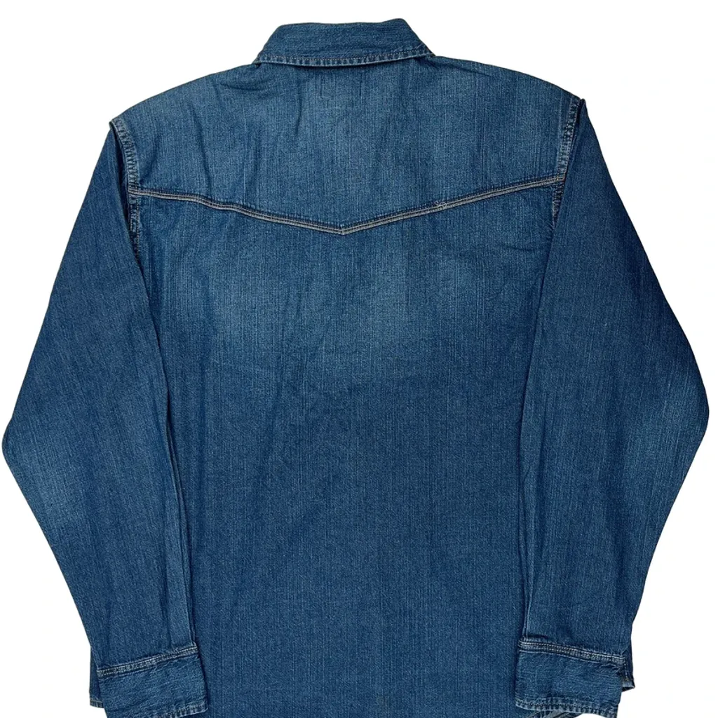 Wrangler Denim Shirt - XL Blue Denim - Image 7