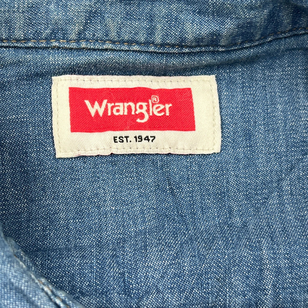 Wrangler Denim Shirt - XL Blue Denim - Image 3
