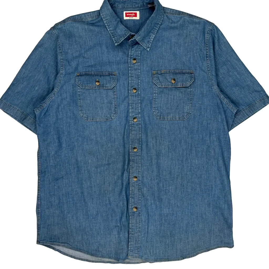 Wrangler Denim Shirt - XL Blue Denim - Image 5