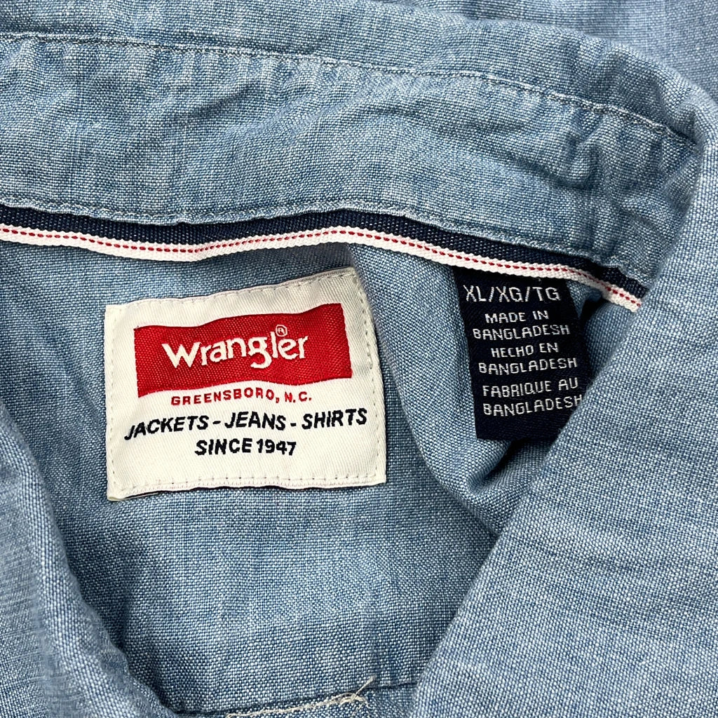 Wrangler Denim Shirt - XL Blue Cotton - Image 3