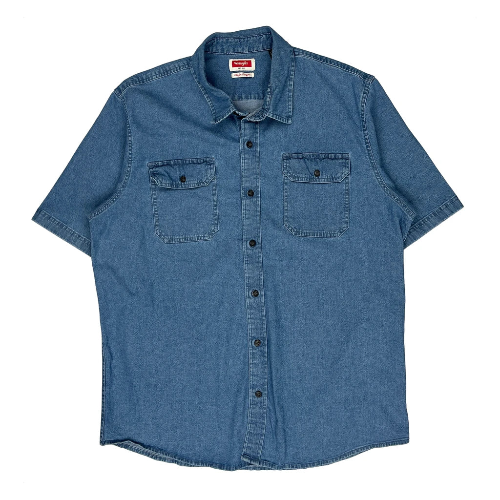 Wrangler Denim Shirt - XL Blue Cotton