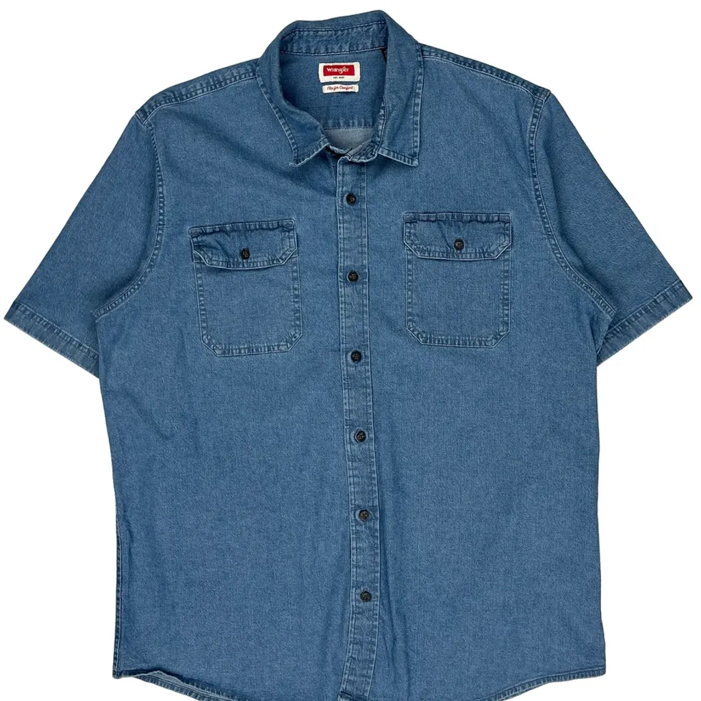 Wrangler Denim Shirt - XL Blue Cotton - Image 5