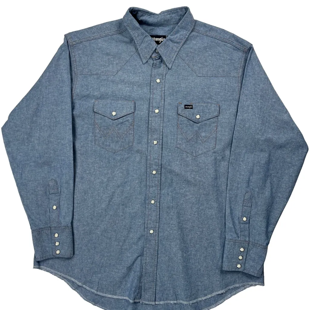 Wrangler Denim Shirt - 2XL Blue Cotton - Image 4