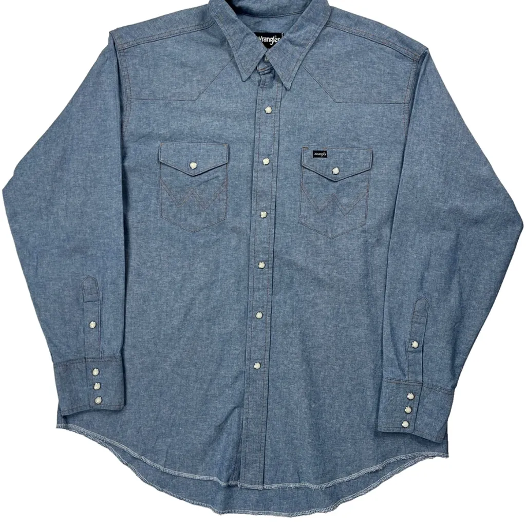 Wrangler Denim Shirt - 2XL Blue Cotton - Image 5