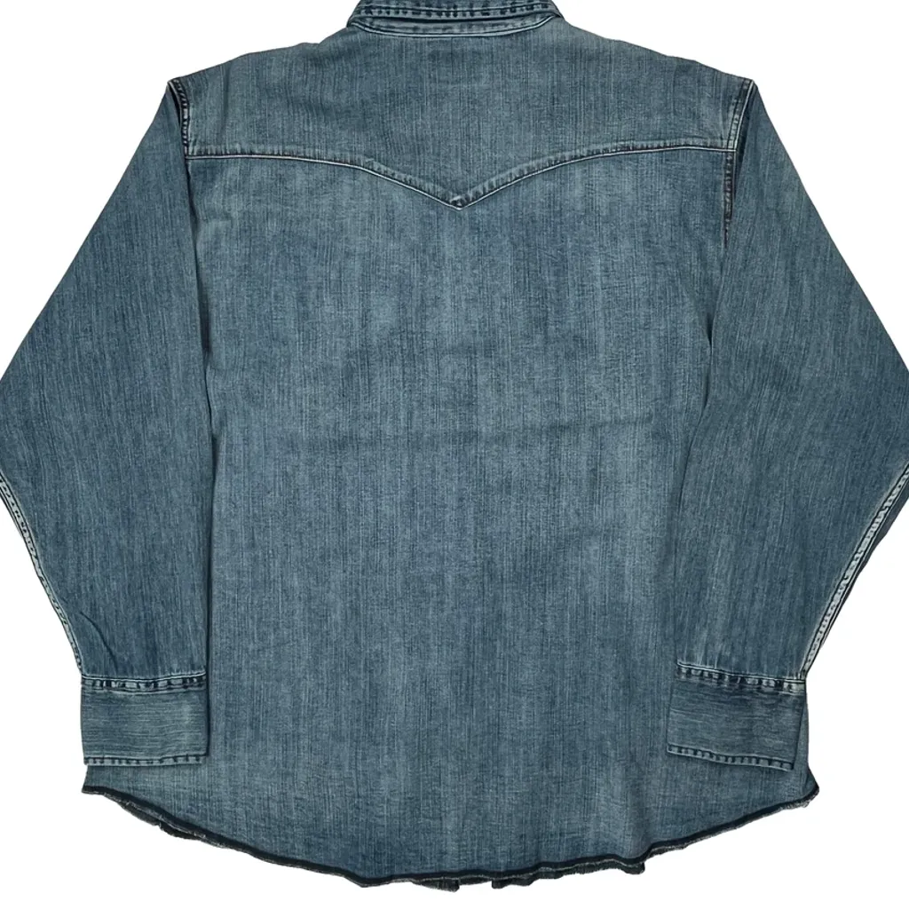 Wrangler Denim Shirt - 2XL Blue Denim - Image 6