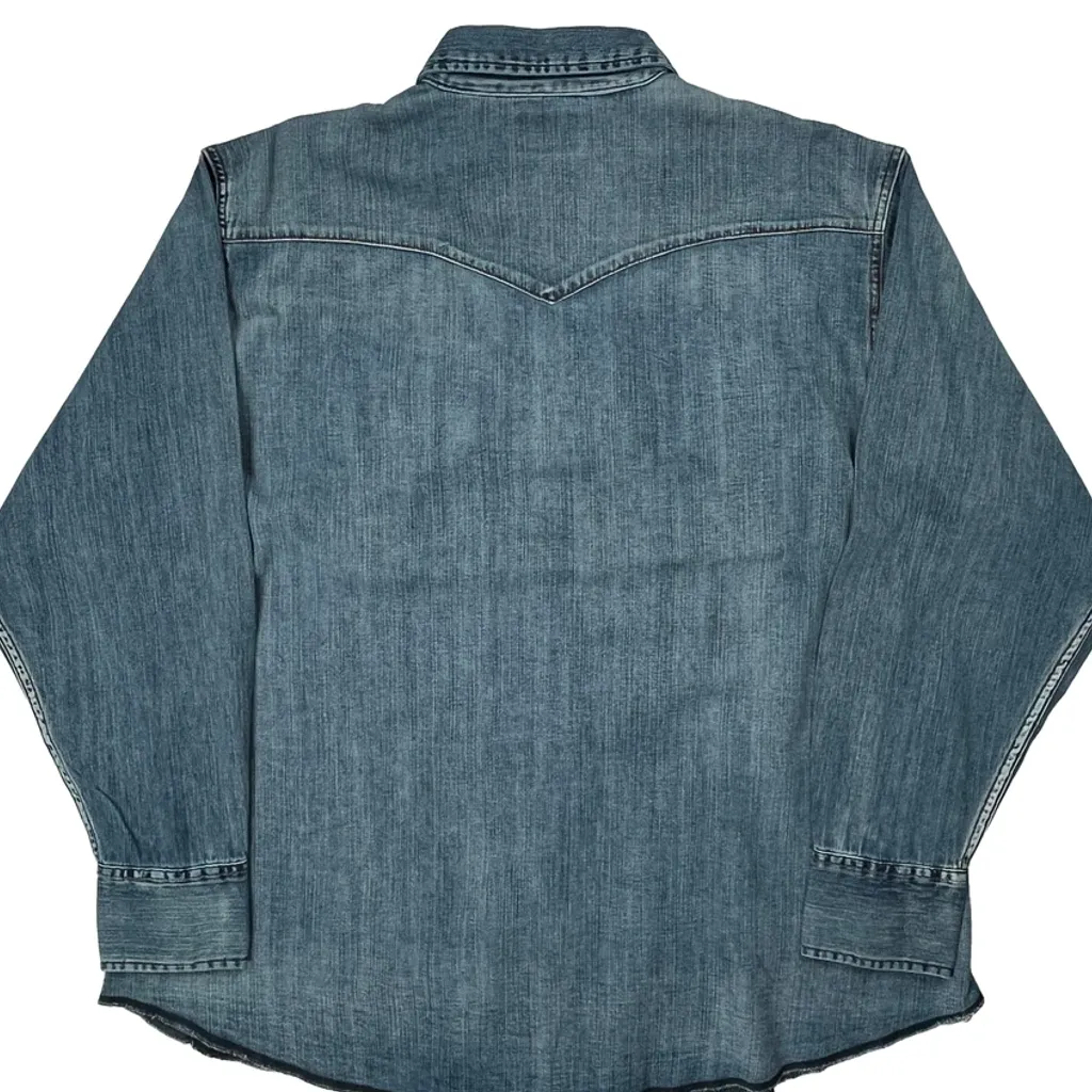 Wrangler Denim Shirt - 2XL Blue Denim - Image 7